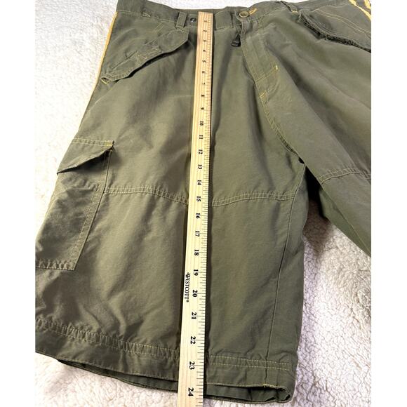 REPUTATION MENS OLIVE GREEN & YELLOW ACTIVEWEAR ZIPPER FLY SHORTS SIZE LARGE - Picture 10 of 11